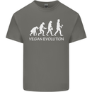 Vegan Evolution Vegetarian Funny Mens Cotton T-Shirt Tee Top Charcoal