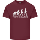 Vegan Evolution Vegetarian Funny Mens Cotton T-Shirt Tee Top Maroon