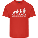 Vegan Evolution Vegetarian Funny Mens Cotton T-Shirt Tee Top Red