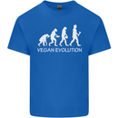 Vegan Evolution Vegetarian Funny Mens Cotton T-Shirt Tee Top Royal Blue