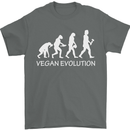 Vegan Evolution Vegetarian Funny Mens T-Shirt 100% Cotton Charcoal