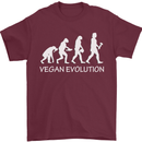 Vegan Evolution Vegetarian Funny Mens T-Shirt 100% Cotton Maroon