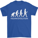 Vegan Evolution Vegetarian Funny Mens T-Shirt 100% Cotton Royal Blue