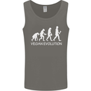 Vegan Evolution Vegetarian Funny Mens Vest Tank Top Charcoal