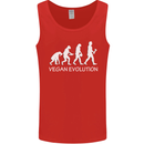 Vegan Evolution Vegetarian Funny Mens Vest Tank Top Red