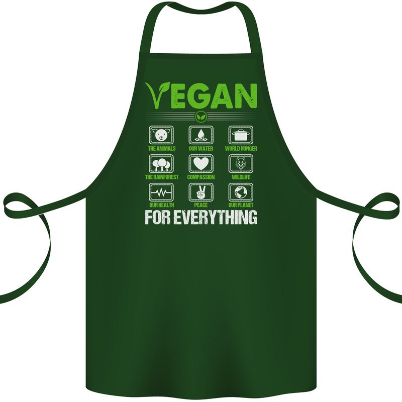 Vegan For Everything Cotton Apron 100% Organic Forest Green
