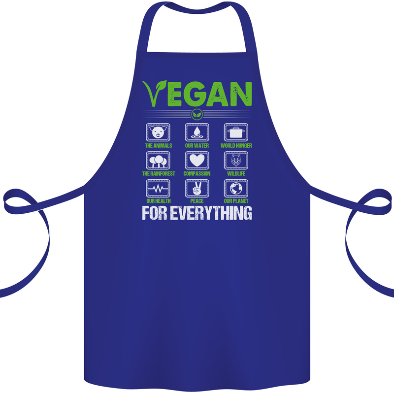 Vegan For Everything Cotton Apron 100% Organic Royal Blue