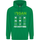 Vegan For Everything Mens 80% Cotton Hoodie Irish Green