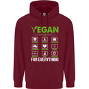 Vegan For Everything Mens 80% Cotton Hoodie Maroon
