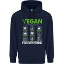 Vegan For Everything Mens 80% Cotton Hoodie Navy Blue