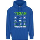 Vegan For Everything Mens 80% Cotton Hoodie Royal Blue
