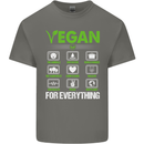 Vegan For Everything Mens Cotton T-Shirt Tee Top Charcoal