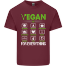 Vegan For Everything Mens Cotton T-Shirt Tee Top Maroon