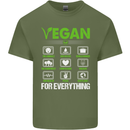 Vegan For Everything Mens Cotton T-Shirt Tee Top Military Green