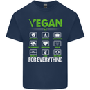 Vegan For Everything Mens Cotton T-Shirt Tee Top Navy Blue