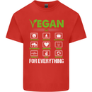 Vegan For Everything Mens Cotton T-Shirt Tee Top Red