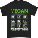 Vegan For Everything Mens T-Shirt 100% Cotton Black