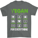 Vegan For Everything Mens T-Shirt 100% Cotton Charcoal
