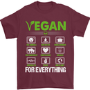Vegan For Everything Mens T-Shirt 100% Cotton Maroon