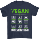 Vegan For Everything Mens T-Shirt 100% Cotton Navy Blue