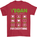 Vegan For Everything Mens T-Shirt 100% Cotton Red
