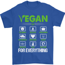 Vegan For Everything Mens T-Shirt 100% Cotton Royal Blue