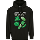 Vegan Six Pack Vegetarian Vegetables Mens 80% Cotton Hoodie Black