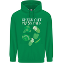 Vegan Six Pack Vegetarian Vegetables Mens 80% Cotton Hoodie Irish Green