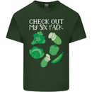Vegan Six Pack Vegetarian Vegetables Mens Cotton T-Shirt Tee Top Forest Green