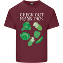 Vegan Six Pack Vegetarian Vegetables Mens Cotton T-Shirt Tee Top Maroon
