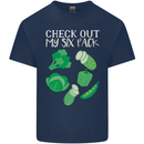 Vegan Six Pack Vegetarian Vegetables Mens Cotton T-Shirt Tee Top Navy Blue
