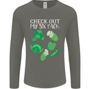 Vegan Six Pack Vegetarian Vegetables Mens Long Sleeve T-Shirt Charcoal