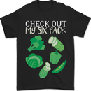 Vegan Six Pack Vegetarian Vegetables Mens T-Shirt 100% Cotton Black