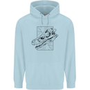 Velociraptor Skull Dinosaurs Palaeontology Childrens Kids Hoodie Light Blue