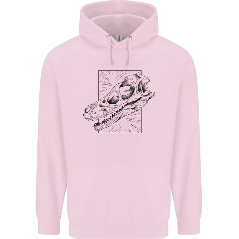 Velociraptor Skull Dinosaurs Palaeontology Childrens Kids Hoodie Light Pink