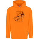 Velociraptor Skull Dinosaurs Palaeontology Childrens Kids Hoodie Orange