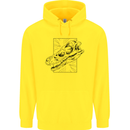 Velociraptor Skull Dinosaurs Palaeontology Childrens Kids Hoodie Yellow