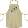 Velociraptor Skull Dinosaurs Palaeontology Cotton Apron 100% Organic Khaki