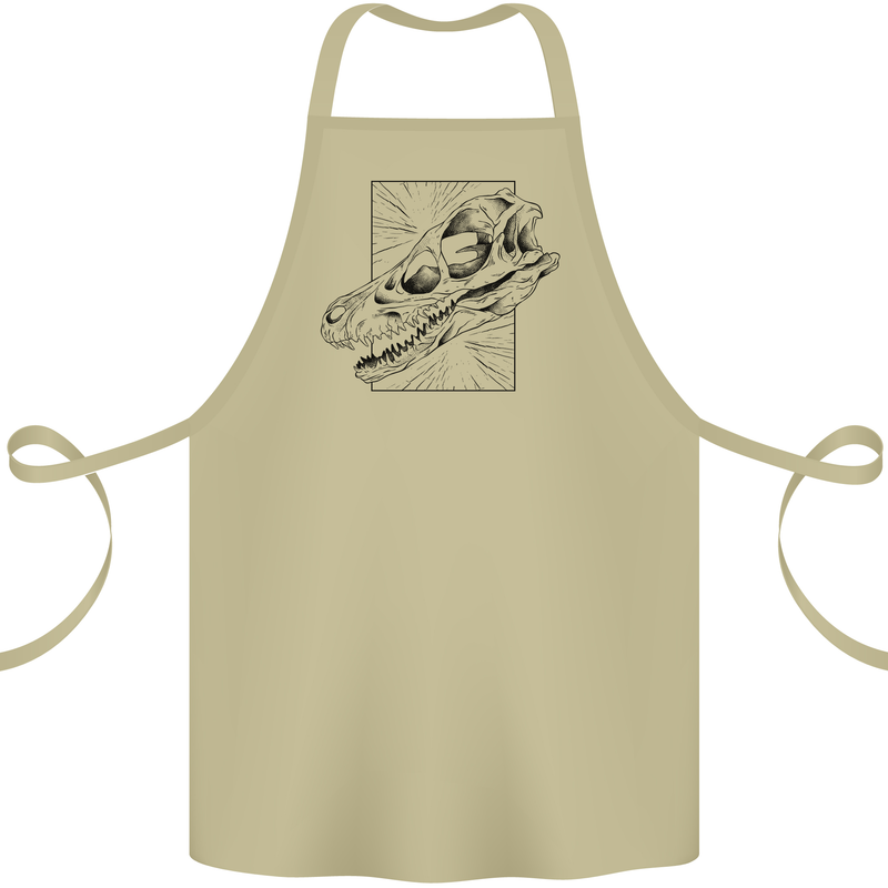 Velociraptor Skull Dinosaurs Palaeontology Cotton Apron 100% Organic Khaki