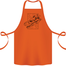 Velociraptor Skull Dinosaurs Palaeontology Cotton Apron 100% Organic Orange