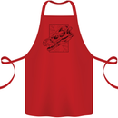 Velociraptor Skull Dinosaurs Palaeontology Cotton Apron 100% Organic Red