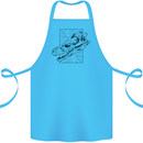 Velociraptor Skull Dinosaurs Palaeontology Cotton Apron 100% Organic Turquoise