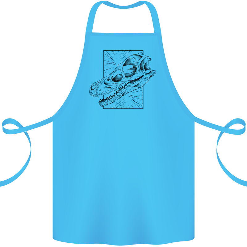 Velociraptor Skull Dinosaurs Palaeontology Cotton Apron 100% Organic Turquoise