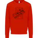 Velociraptor Skull Dinosaurs Palaeontology Kids Sweatshirt Jumper Bright Red