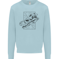 Velociraptor Skull Dinosaurs Palaeontology Kids Sweatshirt Jumper Light Blue