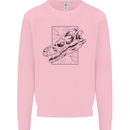 Velociraptor Skull Dinosaurs Palaeontology Kids Sweatshirt Jumper Light Pink