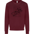 Velociraptor Skull Dinosaurs Palaeontology Kids Sweatshirt Jumper Maroon