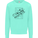 Velociraptor Skull Dinosaurs Palaeontology Kids Sweatshirt Jumper Peppermint