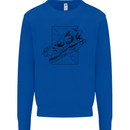 Velociraptor Skull Dinosaurs Palaeontology Kids Sweatshirt Jumper Royal Blue