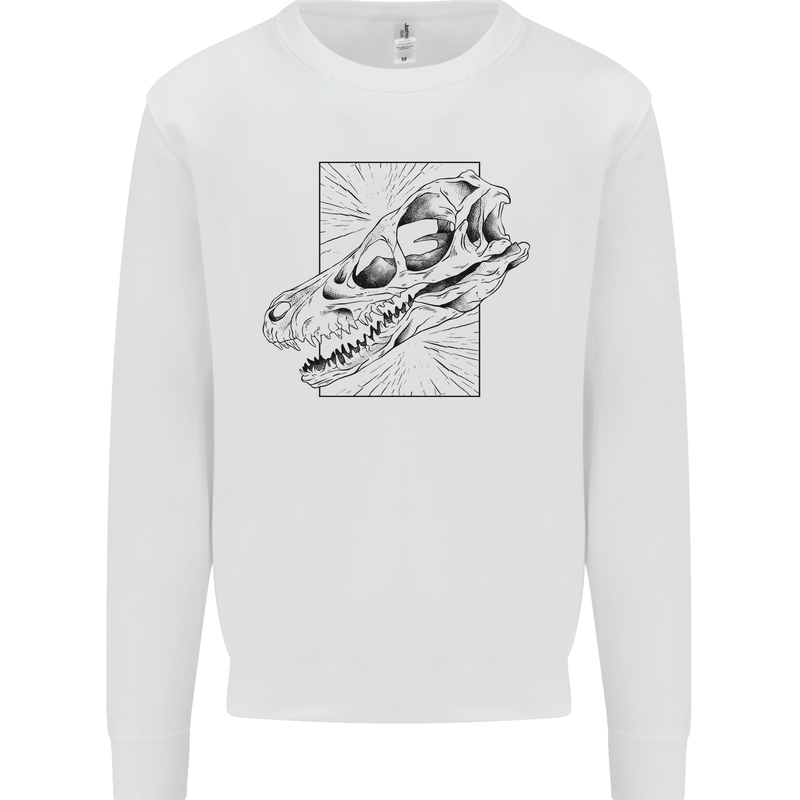 Velociraptor Skull Dinosaurs Palaeontology Kids Sweatshirt Jumper White